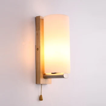 

Indoor wooden wall lamps bedroom Simple style wall sconces light bedside lamp creative stair aisle corridor lamp mx5101535