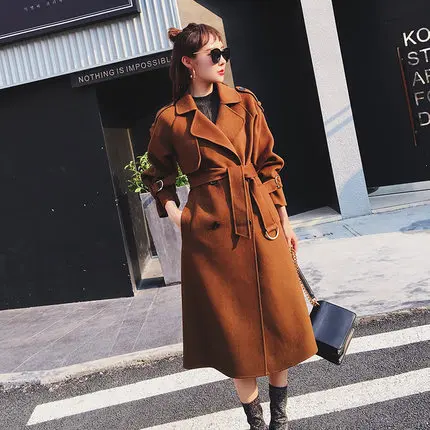 Double Laine Turn D'hiver caramel army Cachemire Manteau Side De Camel Green Pardessus Kmetram Dark Femmes Hh382 Et Col Femme down 100 Automne Mode zOxRBWC4nc