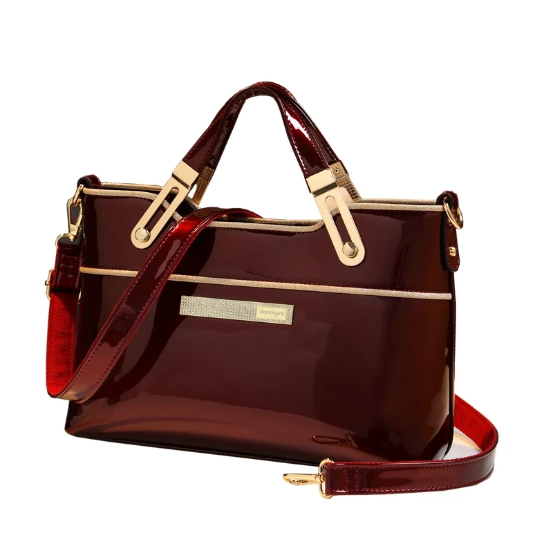 

Brand luxury handbags women bags designer high quality patent leather solid shoulder bag ladies red bridal bag messenger clutch