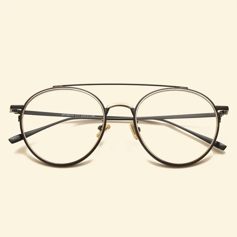 Beste Big Frame Retro Metalen Brilmonturen Mannen Vrouwen Bijziendheid Optische Frame Clear Lens Casual Bril Student Recept Brillen