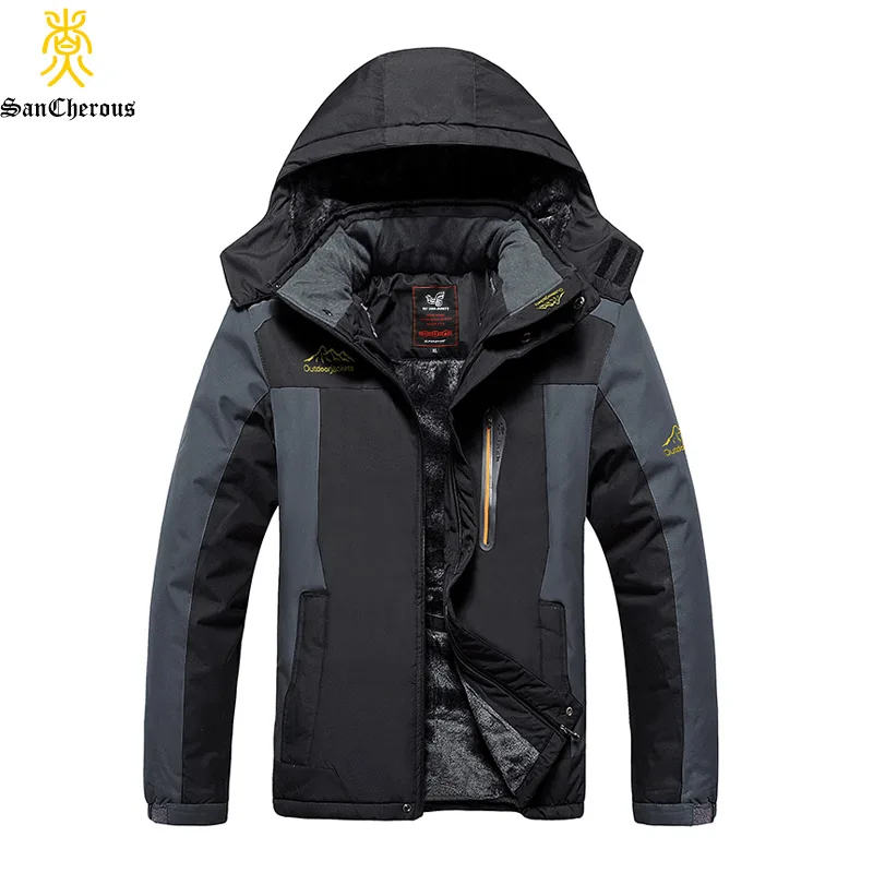 Размера плюс 9XL Новое поступление теплая верхняя одежда зимняя куртка Для мужчин толстые ветрозащитное пальто Повседневное Для мужчин куртка Аляска на флисе