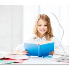 Светодиодный чтения защита глаз Регулируемая USB Перезаряжаемые светодиодный настольная лампа для настольных ламп с зажимом сенсорный СИД кнопочный переключательный Диммируемый Студенческая лампа