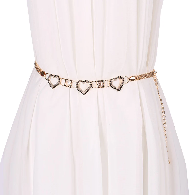 Buy Love Heart Silver Chain Belts Women Fashion Simple