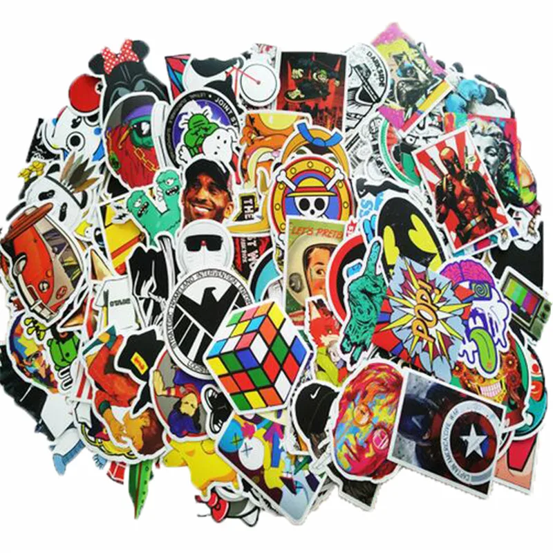 New 200Pcs No Repeats DIY Graffiti Sticker Bomb Decal Car Motorcycle Suitcase Laptop Covers Stickers Bomb Accessories Kids Toys