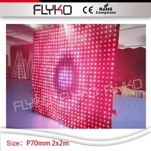 Светодио дный видео занавес гибкий светодио дный видео ткань мягкая светодио дный видения P7cm 2*2 м