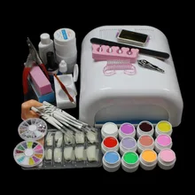 Новые Pro Полный 36 Вт Белый Отверждения Сушилка Лампы и 12 Цвет УФ Гель Nail Art Наборы Инструментов Наборы BTT-90 искусство