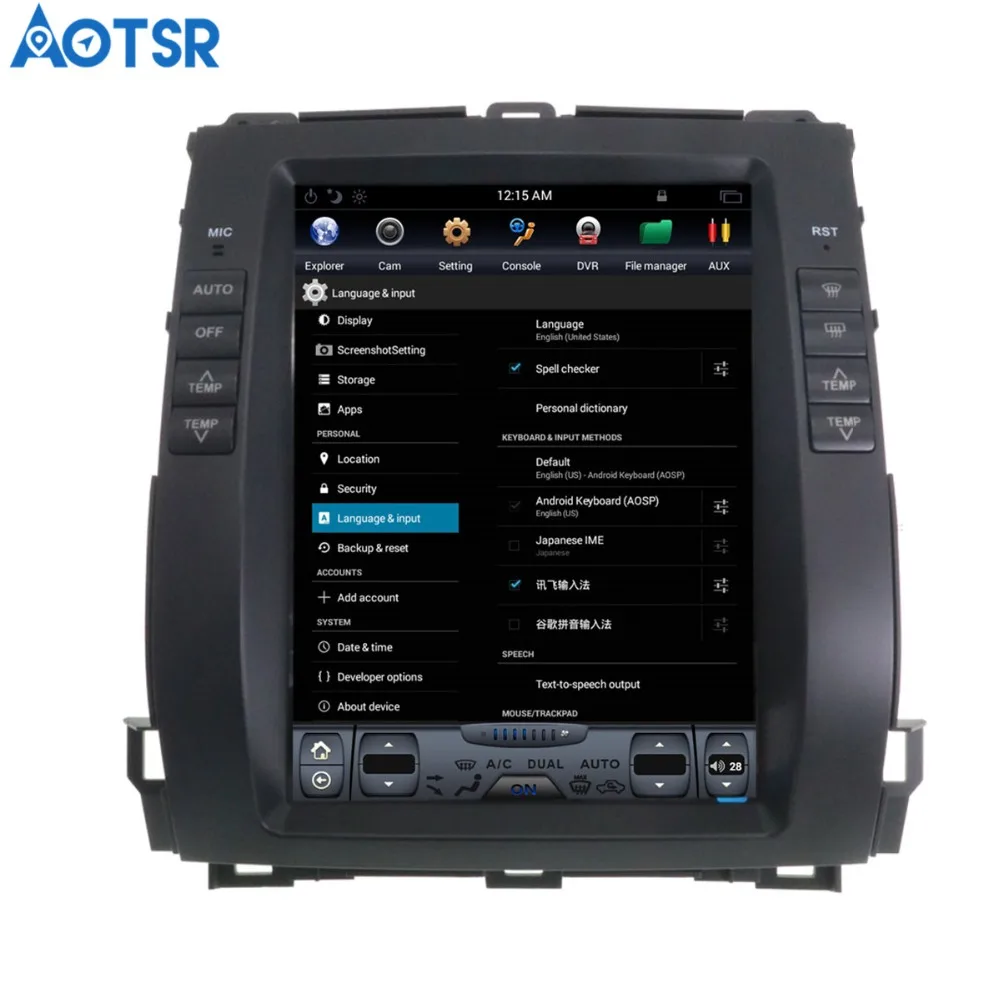 Excellent Aotsr Tesla style Car GPS Navigation For Toyota Land Cruiser Prado 2002-2008 stereo Head unit Satnav multimedia no DVD radio 5