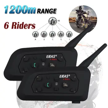 

Helmet Intercom System V6 Pro Helmet Intercom 6 Rider 1200M Motorcycle Bluetooth Headset walkie talkie Helmet Intercom