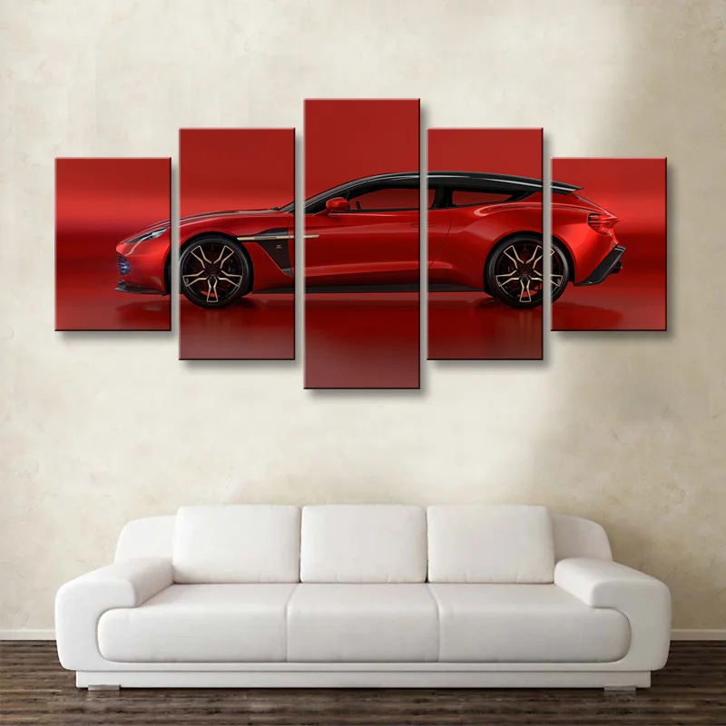 5 pieces high-definition print World famous car canvas oil painting poster and wall art living room picture C5-077 (3)