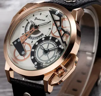 

SENORS quartz watch men's casual style relogio masculino men's wrist watch Double movement quartz watch gold men's watch