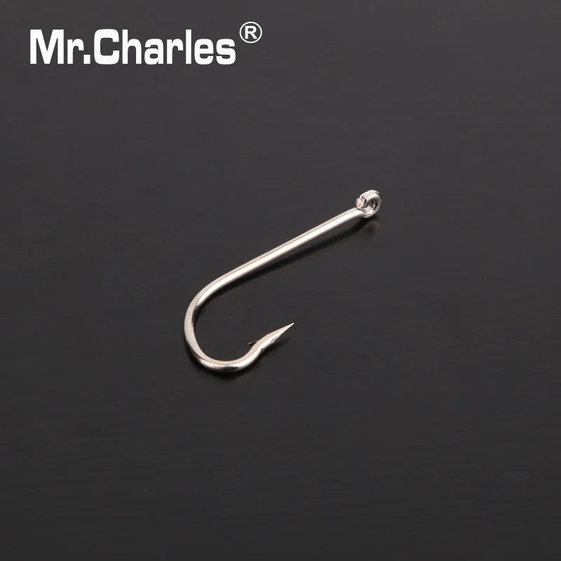 

Mr.Charles 50Pcs Sharp Fishing Hooks Silver Color Fly Hook Fishing holes Hooks Fishing Tackle