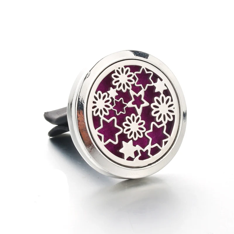 30mm Gypsophila Stainless Steel Car Air Freshener Perfume Essential Oil Diffuser Locket Random Send 1pcs Pads as Gift | Украшения и