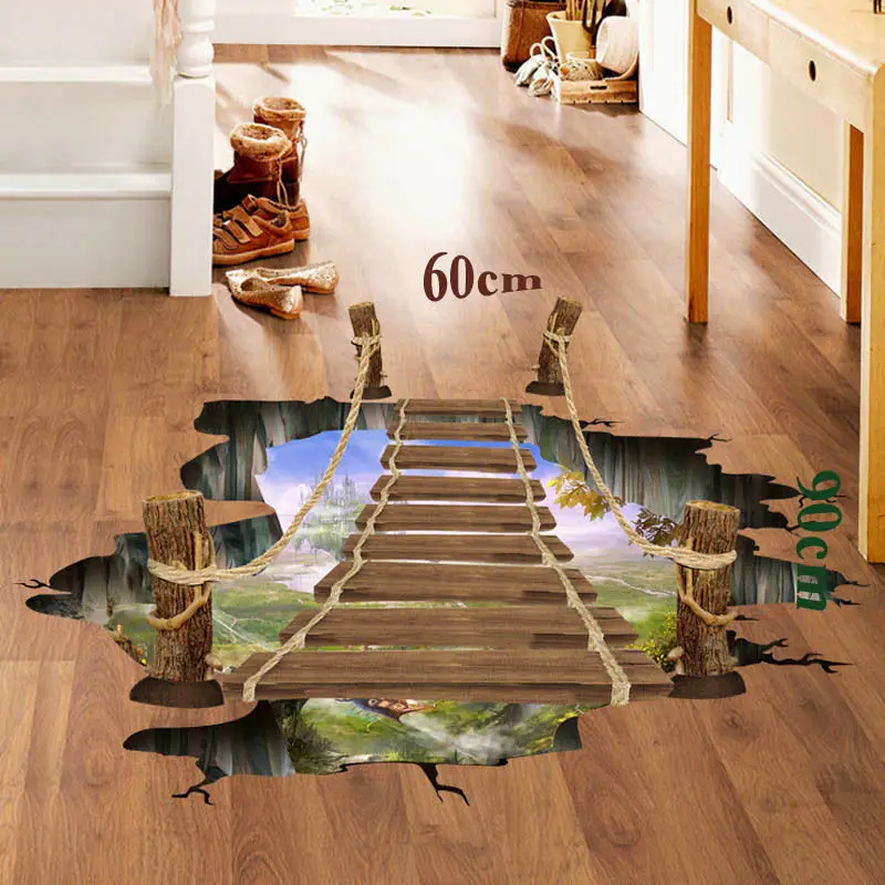 

Bridge Floor 3D Wall Sticker Decals Vinyl Art Living Room Decor Removable Mural