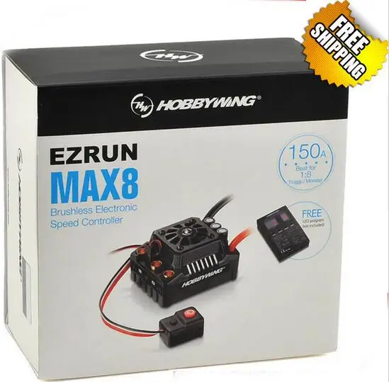 

New Release Hobbywing EZRUN MAX8 V3 Waterproof 150A Brushless Speed Controllers for 1/8 1/5 Sport