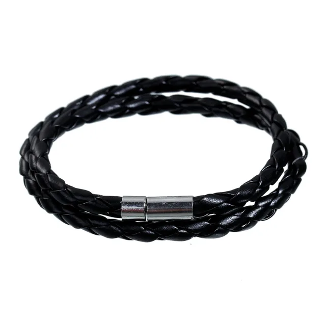 Doreenbeads Leather Copper Bracelets Braided Cord Silver Tone Doreenbeads Leather Copper Bracelets Braided Cord Silver Tone Black Men Women Fashion Jewelry 40 7cm