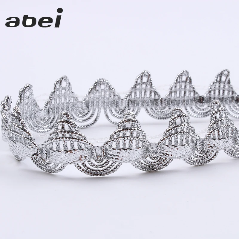 Lace Ribbon 10yards/lot 1.8cm Crocheted Silver Lace Ribbon Tape diy Wedding Cosplay Clothes Sewing fabric Handmade Headwear Accessory lace ribbon,lace sewing supplies,lace sewing accessories,lace garment accessories,lace accessories,lace hair accessories,lace decoration
