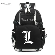 Японский рюкзак с аниме «Death Note», большая оксфордская светящаяся Наплечная Сумка с принтом для мальчиков и девочек, дорожные сумки для книг и ноутбуков