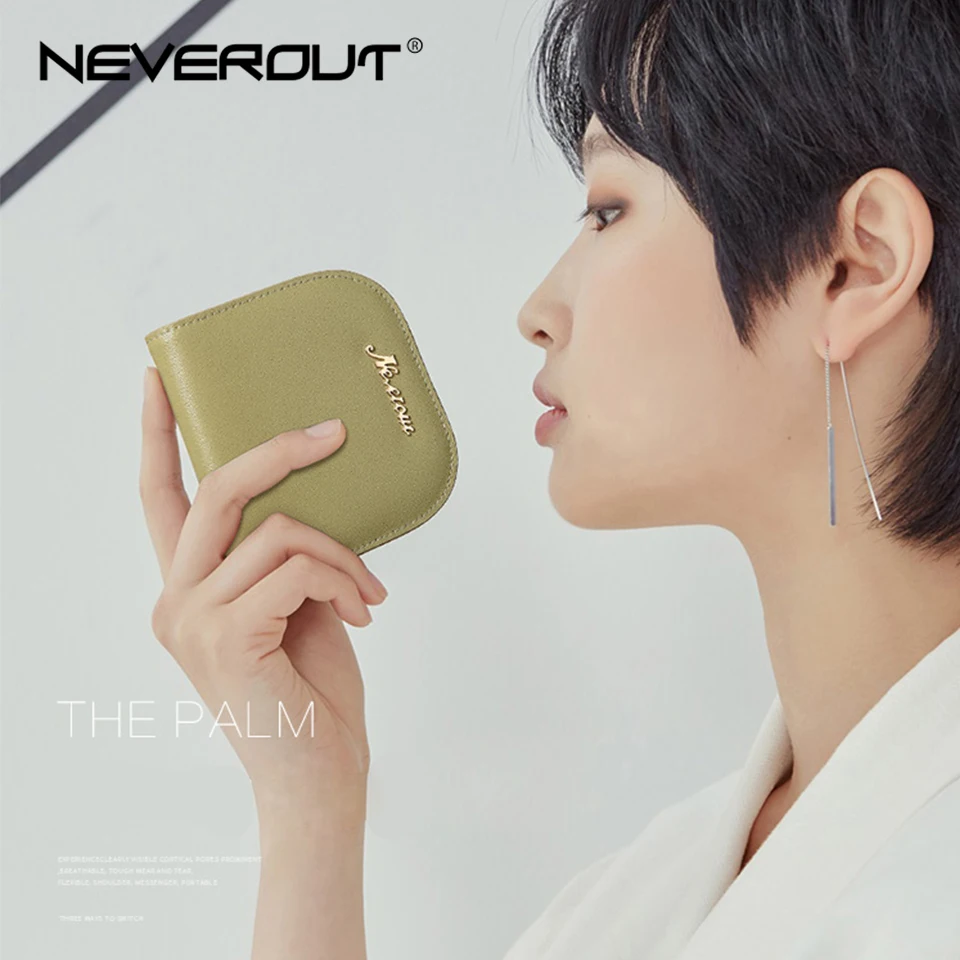 

NEVEROUT 4 Color Mini Short Wallet for Women Real/Split Leather Money Bag Fashion Wallet Short Style Ladies Purse Card Holder