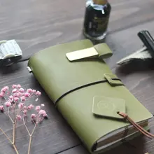 Yiwi оливково-зеленый винтажная Подлинная кожаная записная книжка-календарь путешествия Журнал Планировщик альбом для зарисовок программа Сделай Сам заправка бумаги школа