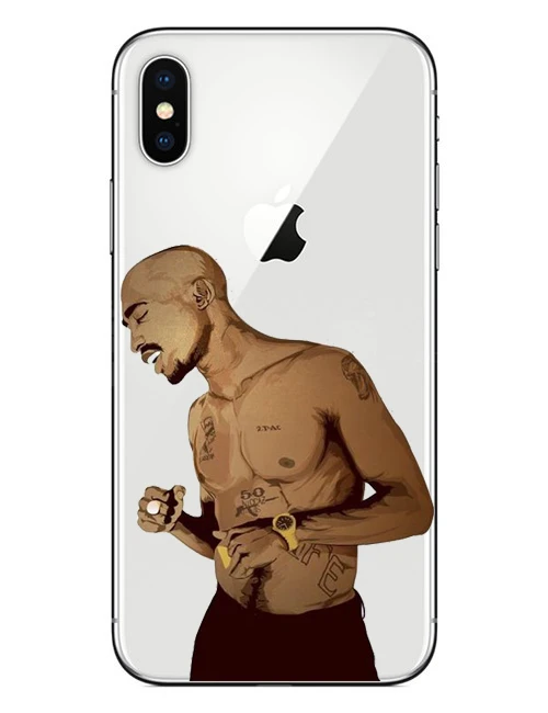 2Pac Tupac Amaru Shakur Makaveli мягкий прозрачный ТПУ чехол для телефона для iphone 4 5 6 7 8 Plus X XR XMax Coque Capa - Цвет: TPU