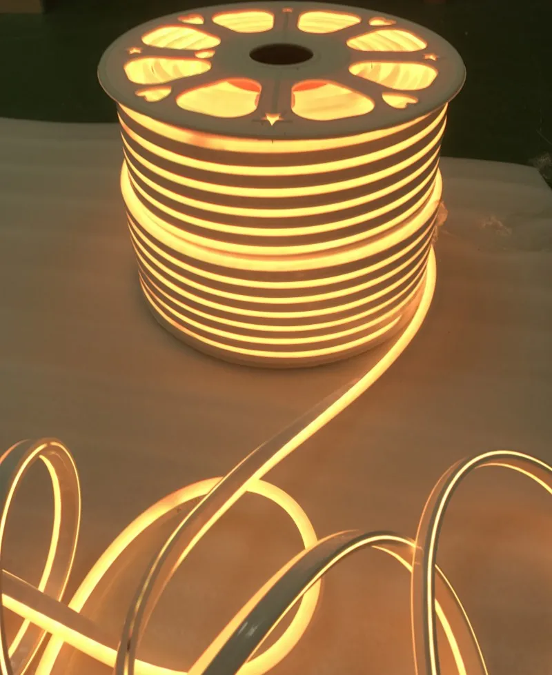 Светодиодный неоновый светильник 220 в 5050 2835 120 светодиодный s/M мягкая неоновая лента лампа Разъем питания RGB контроллер 8x16 мм 1 м 5 м 10 м 20 м 50 м 100 м