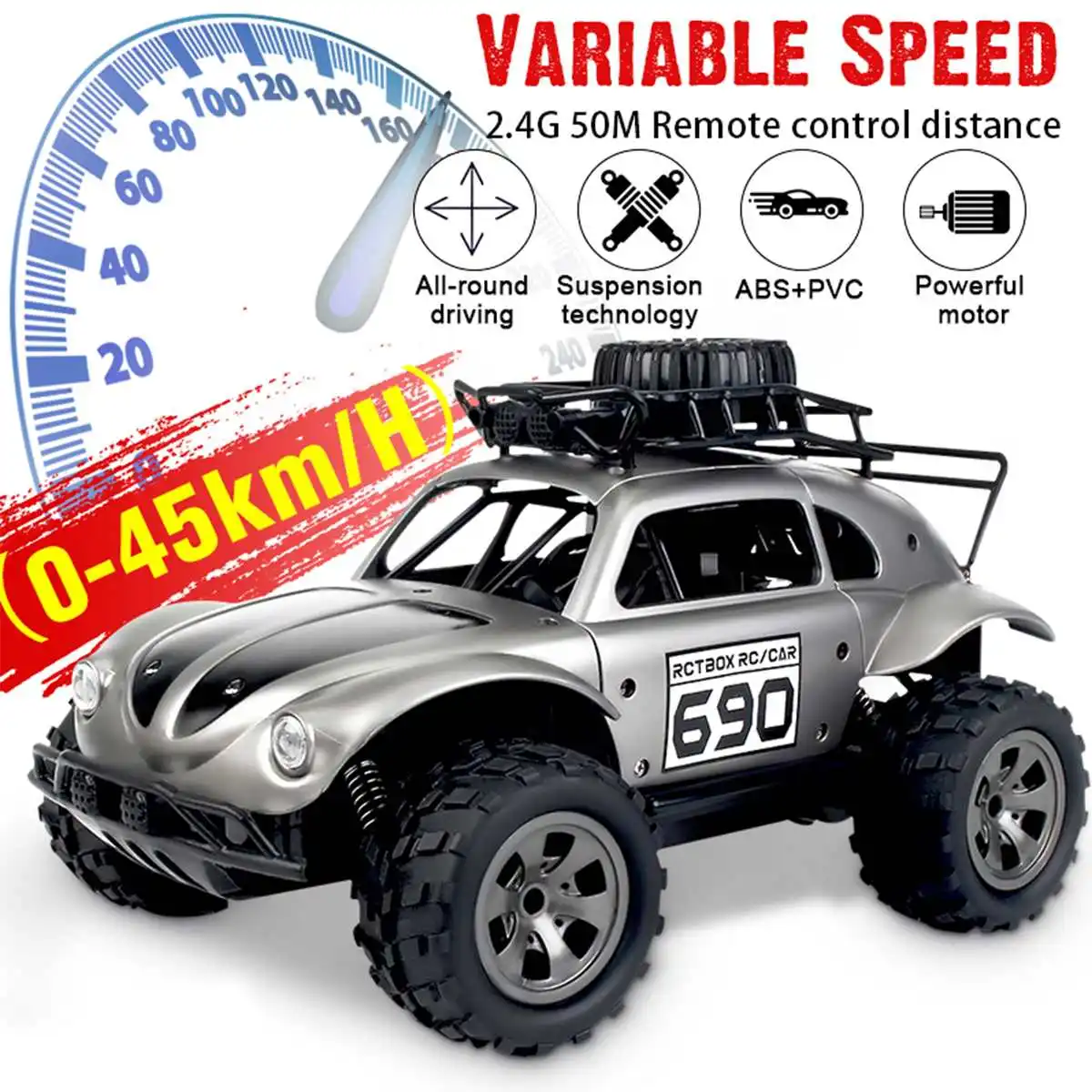 

54cm RC Car 1/18 4WD 4x4 Driving Car Double Motors Drive Bigfoot Car Remote Control Car Model Off-Road Vehicle Toy