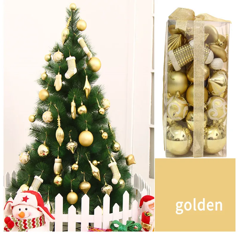 50 piezas bolas de Navidad adornos conjunto decorativos adornos colgantes con reutilizables mano Paquete de regalo para el árbol de Navidad