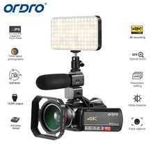 Ordro AC5 4K UHD Цифровая видеокамера FHD 24MP WiFi 12X оптический 100X цифровой зум ips сенсорный экран мини DV видеокамеры