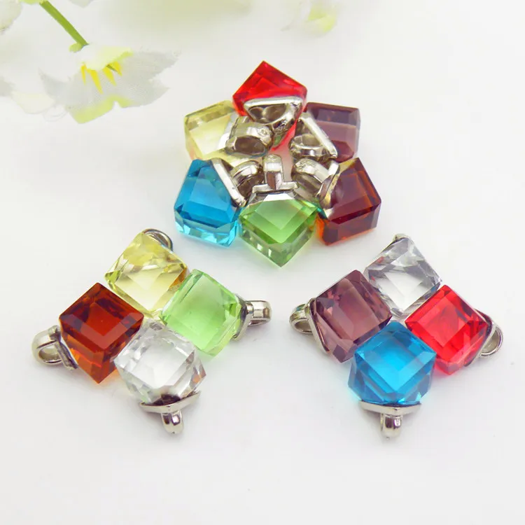 8mm 10pcs/lot Crystal Button Diamond Button Zinc Alloy Base Sewing Accessories Scrapbooking