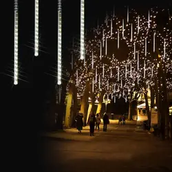 50 см 8 шт./компл. метеоритный Душ Дождь трубка светодиодный Рождественский свет Свадьба сад Xmas струнный свет наружное праздничное освещение