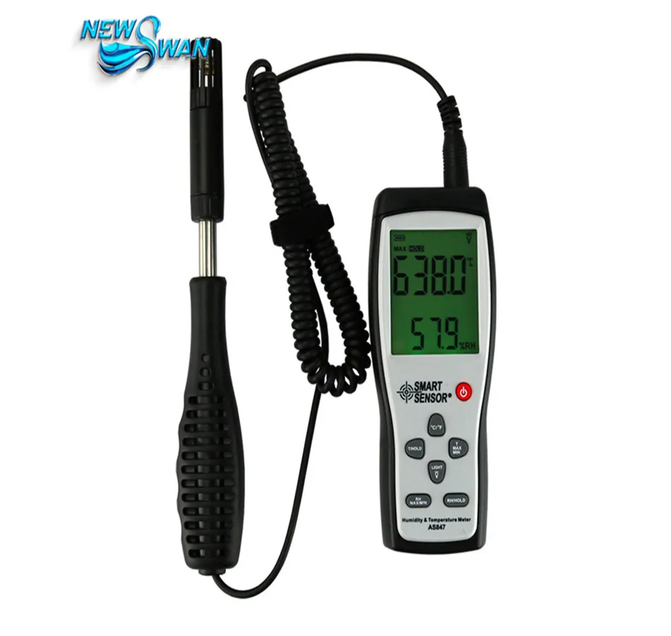 

Smart Sensor AS847 Split Digital Hygrometer Humidity Meter 2 in 1 K Type Thermocouple Humidity Gauge Temperature Humidity Sensor