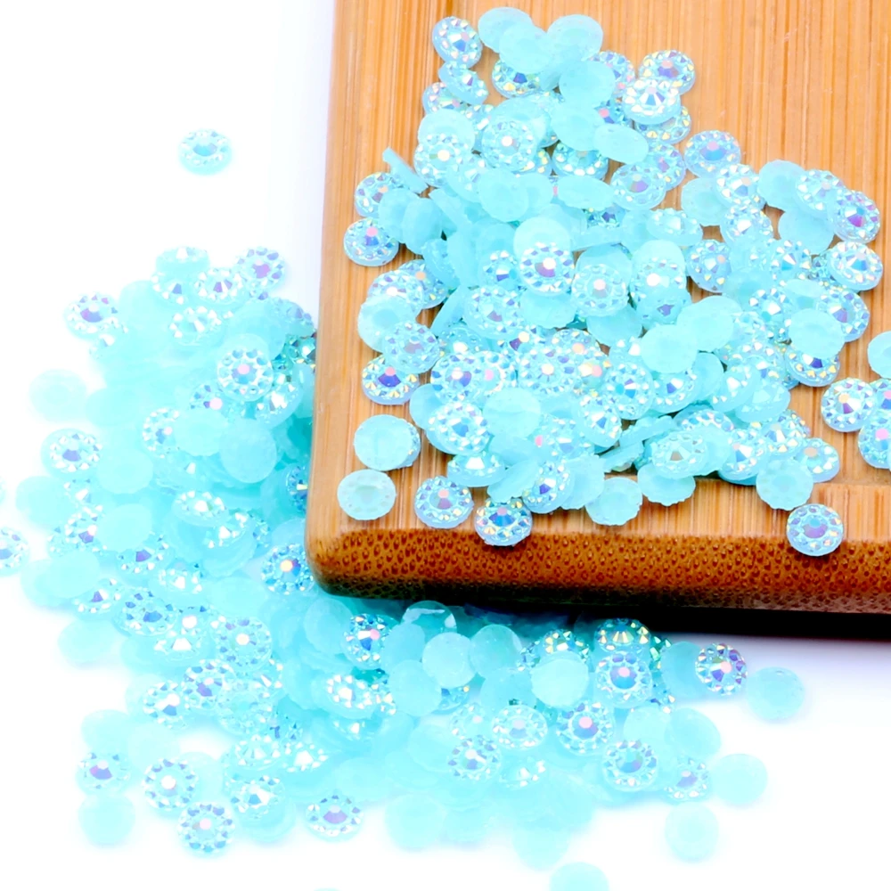 

200pcs 6mm Sunflower Jelly AB Color Resin Rhinesstones Flatback Glue On 3D Nail Art Decoration DIY Phone Craft Jewelry Stones