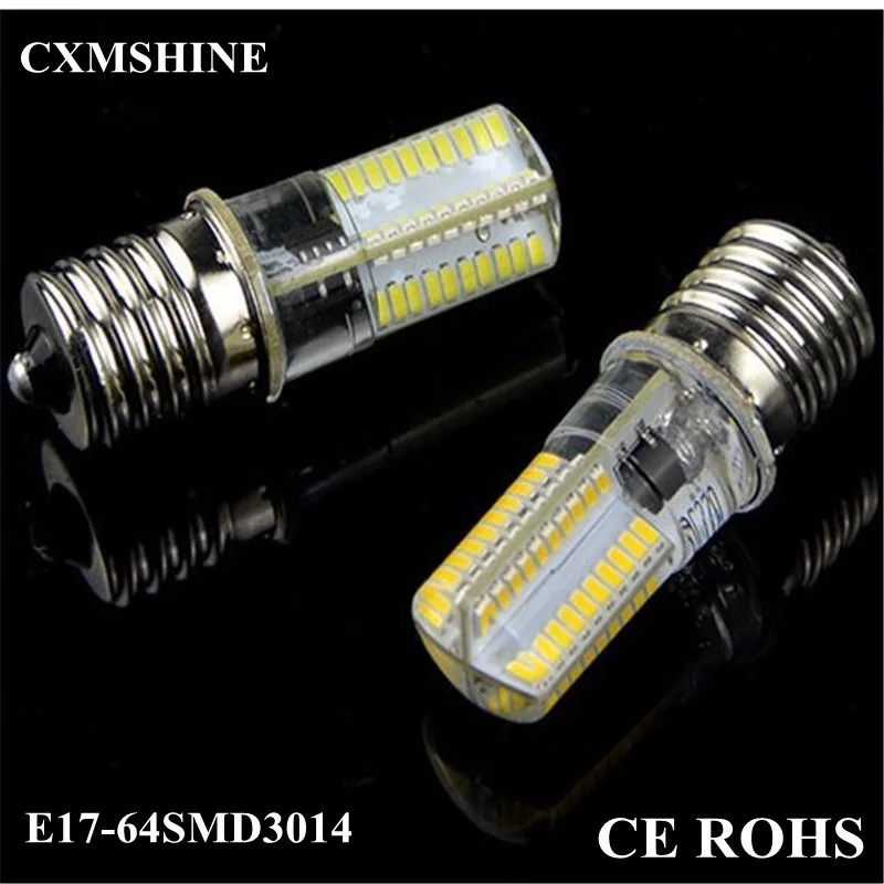 20 шт./лот новый продукт E17 свет AC220-240V 6 Вт 3014SMD 64 светодиодов лампы холодный белый