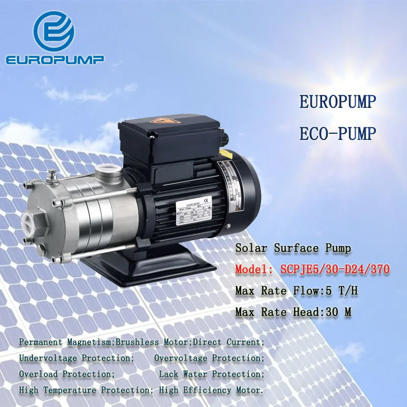 EUROPUMP модель(SCPJE5/30-D24/370) поверхность насоса насос для бассейна 24 в 370 Вт насос усилитель солнечной энергии давление системы поверхности бомба