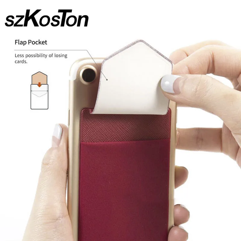 1Pcs Lycra Elastic Mobile Phone Wallet Credit ID Card Holder Sticker