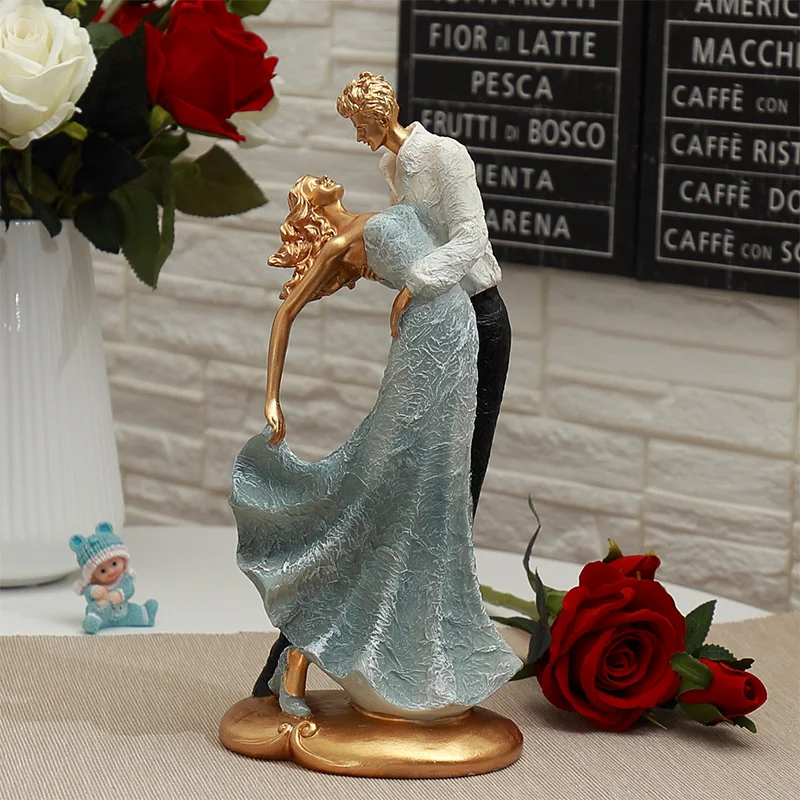 

Home Decoration Accessories A Pair Of Dancing Couples Decor Figurine Living Room Ornament Office Resin Wedding Birthday Gift