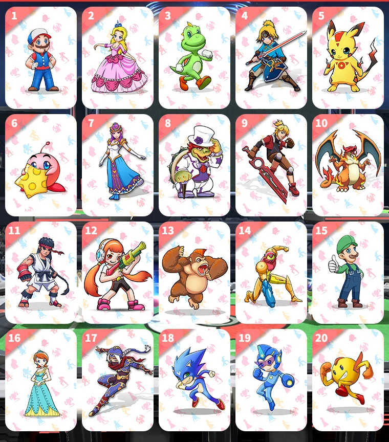 

Latest 20PCS Full Set Super Smash Bros. Ultimate PVC NFC Tag Cards for Switch