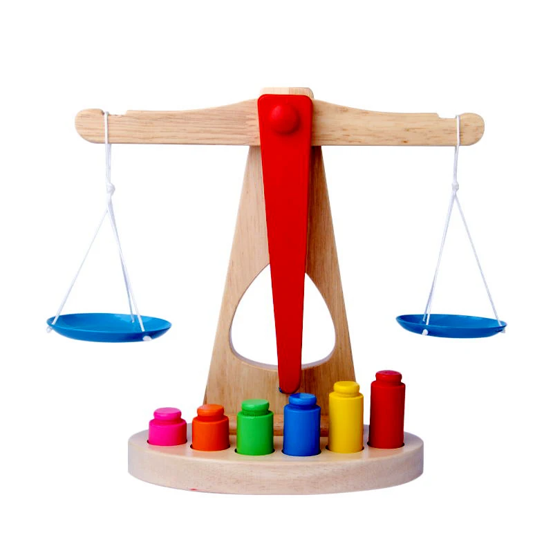 Монтессори, Обучающие деревянные игрушки для детей, для раннего обучения, детские весы с 6 весами, Обучающие Математические Игрушки