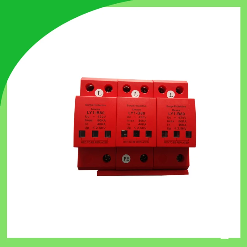 

Ly6-80 420V 80ka 3pole Surge Protector Lightning Strike Counter