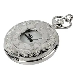 Винтажные часы ожерелье механические цифровые карманные часы Винтаж простой серебряный бронзовые часы цепи часы для мужчин и женщин