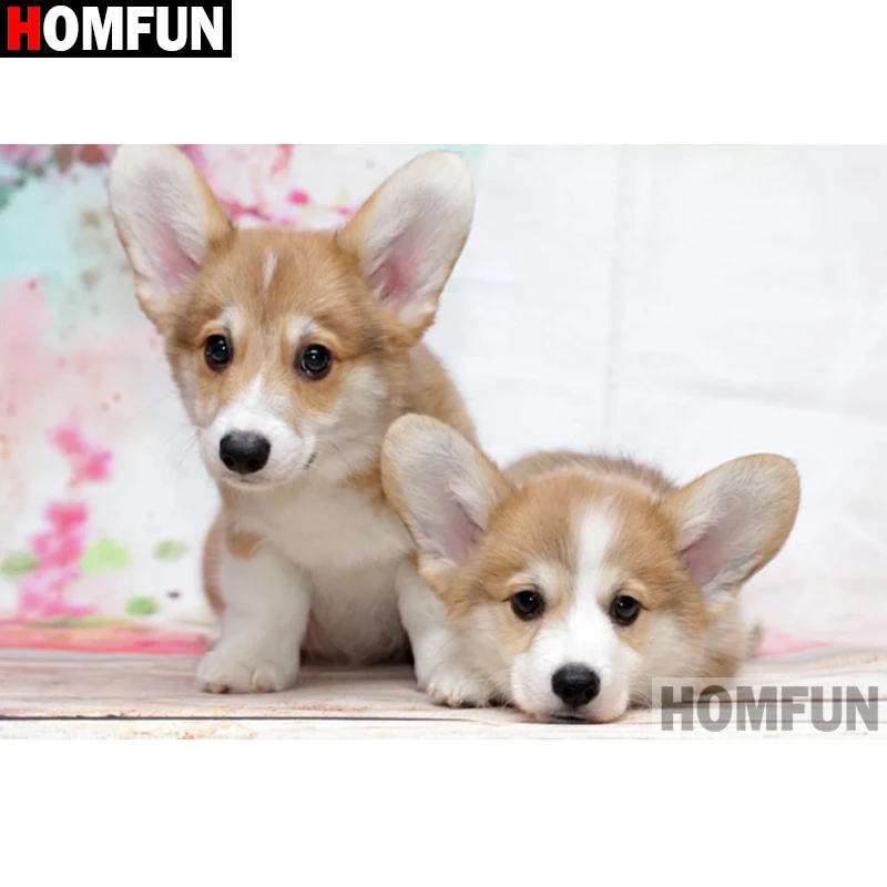 Алмазная 5D картина HOMFUN Собака сделай сам вышивка крестиком домашний декор Стразы