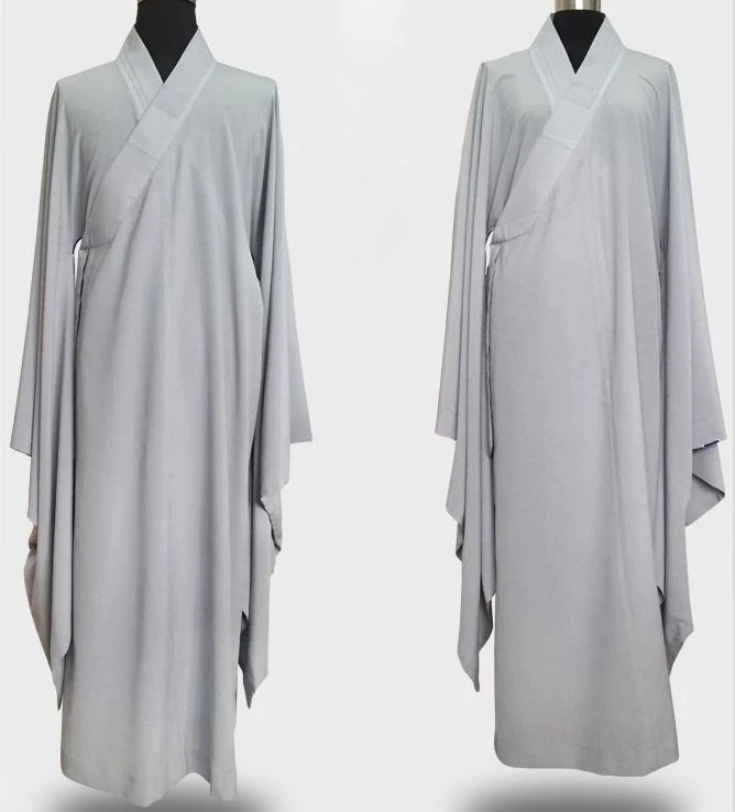 Унисекс буддийская форма для боевых искусств халат hai qing zen Униформа медитация платье одежда haiqing черный/серый - Цвет: gray