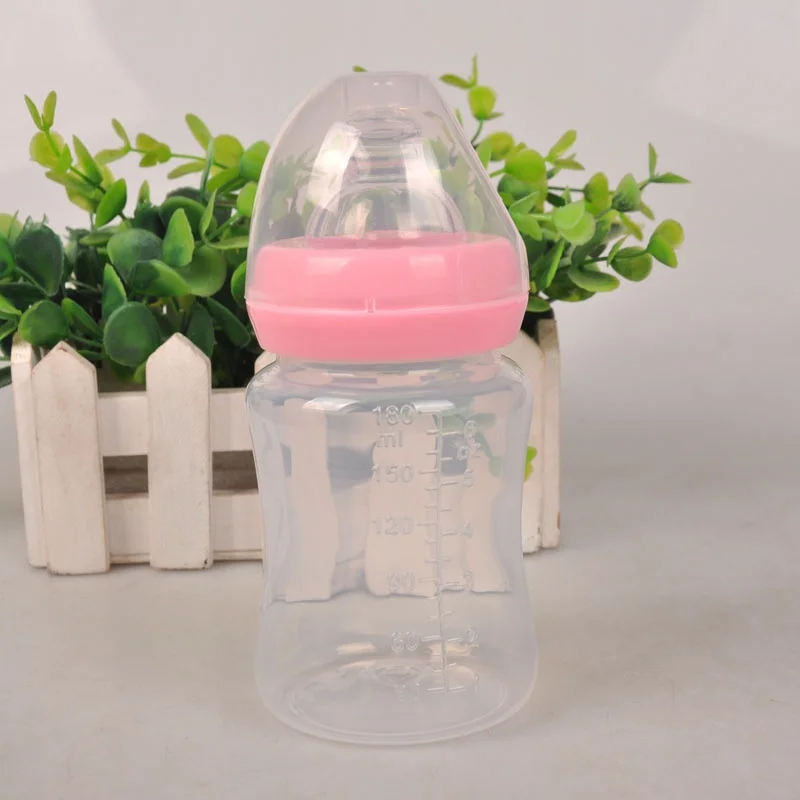 180 мл Силиконовые Бутылочки для младенцев Бутылочки для сосок/воды для новорожденных бутылочки для кормления детей - Цвет: Розовый