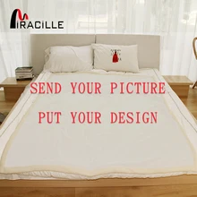 Miracille カスタマイズスローブランケットぬいぐるみパーソナライズ毛布プリントオンデマンドシェルパフリースの毛布をポッドドロップ無料(China)