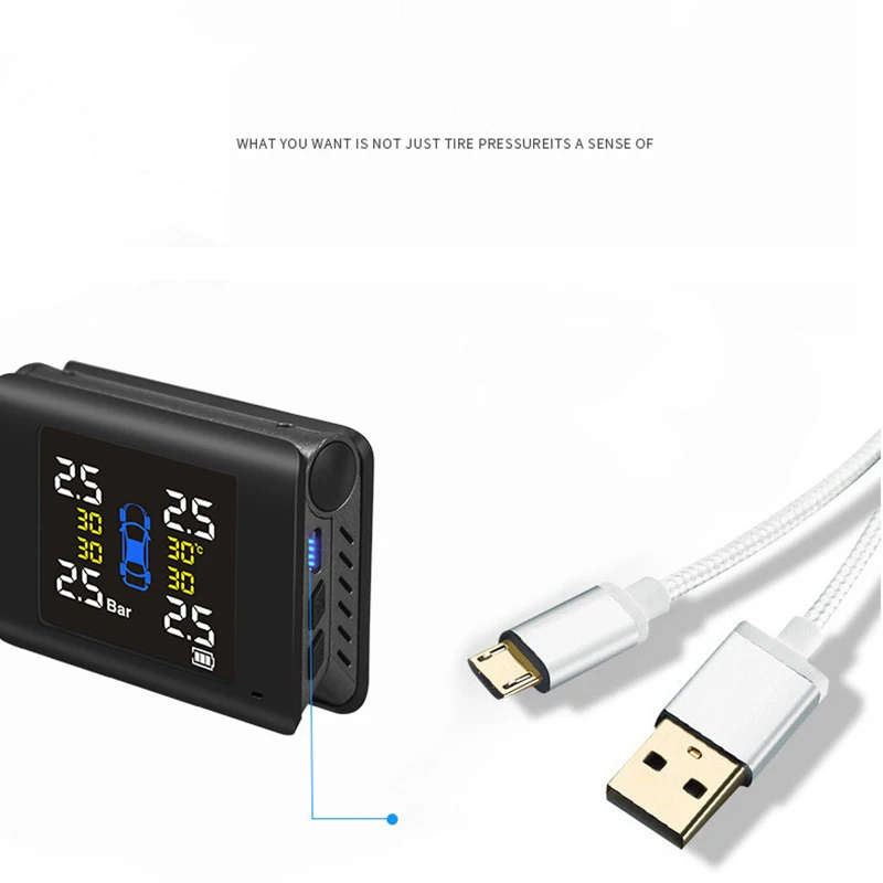 TPMS Car Tire Pressure Alarm Monitor System Folding Style LCD Display With 4 External Sensor Temperature Warning Security System