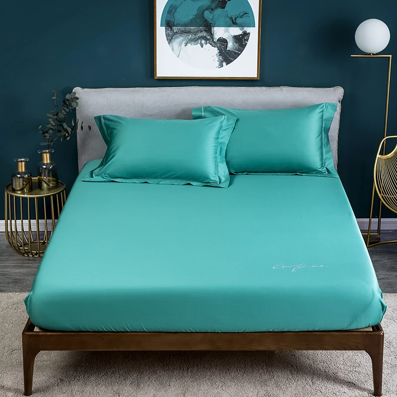 

Satin Craft Product 3Pcs 60S Long-Staple Cotton Printed Fitted Sheet Mattress Cover Four Corners With Elastic Band Bed Sheet