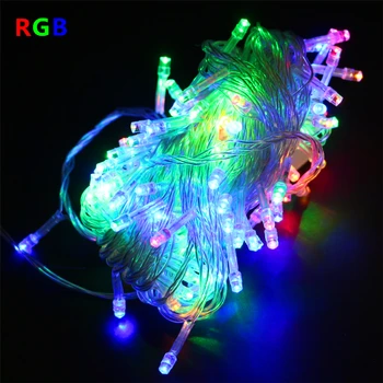 

220V 110V 10M 100LED Home Outdoor Waterproof Holiday Christmas Decorative Wedding Xmas String Fairy Garlands Strip Party Lights