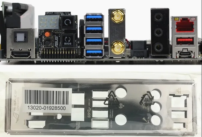 Новая защитная задняя панель материнской платы I/O для MAXIMUS VIII IMPACT just shield