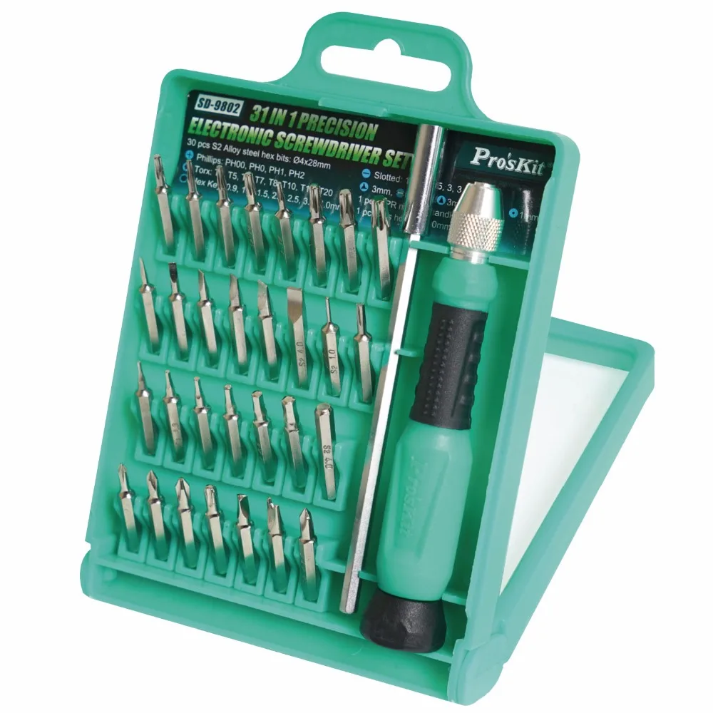 

Free Shipping! ProsKit SD-9802 Multifunction 31 IN 1 Precision Electronic Screwdriver Set