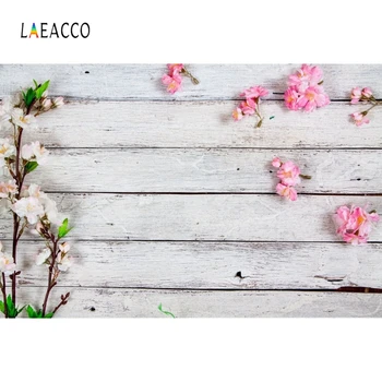 

Laeacco White Wood Board Planks Flowers Cloth Show Photography Backgrounds Customize Photographic Backdrops For Photo Studio